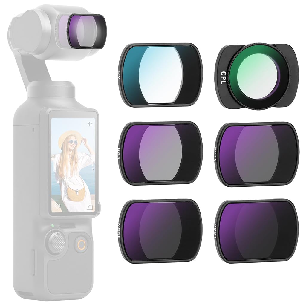 ZORBES 6Pcs Magnetic Polarized Camera Lens for DJI Pocket 3, ND8, ND16, ND32, ND64, UV, CPL Polarized Camera Lens Glare Reduction for Polarized Camera Lens for Photography and Videography ZORBES 6Pcs Magnetic Polarized Camera Lens for DJI Pocket 3, ND8, ND16, ND32, ND64, UV, CPL Polarized Camera Lens Glare Reduction for Polarized Camera Lens for Photography and Videography